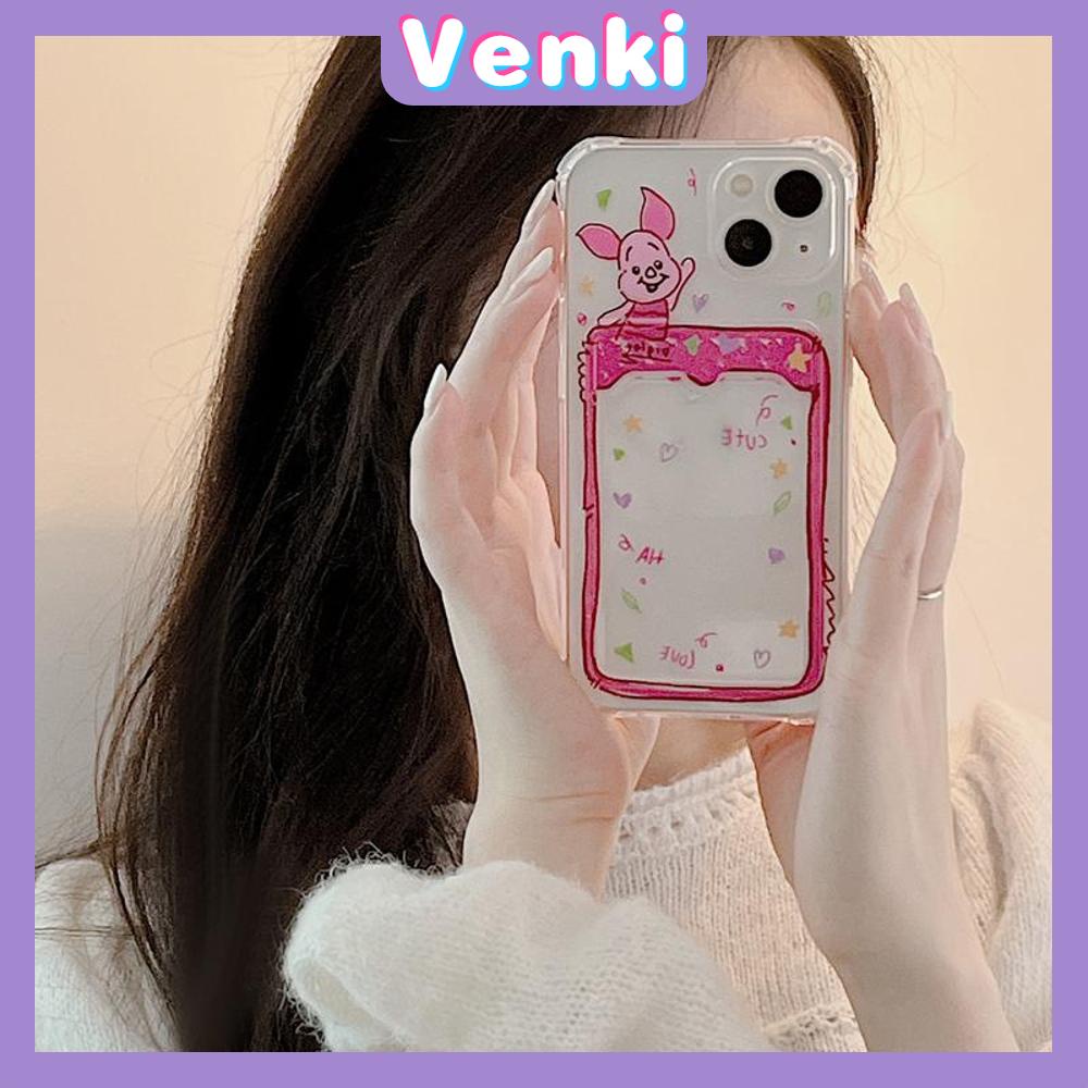 Case iPhone 14 Pro Max Card Holder Case Transparent Simple Case Card Storage Cute Bear Camera Protection Shockproof For iPhone 14 13 12 11 Plus Pro Max 7 Plus X XR