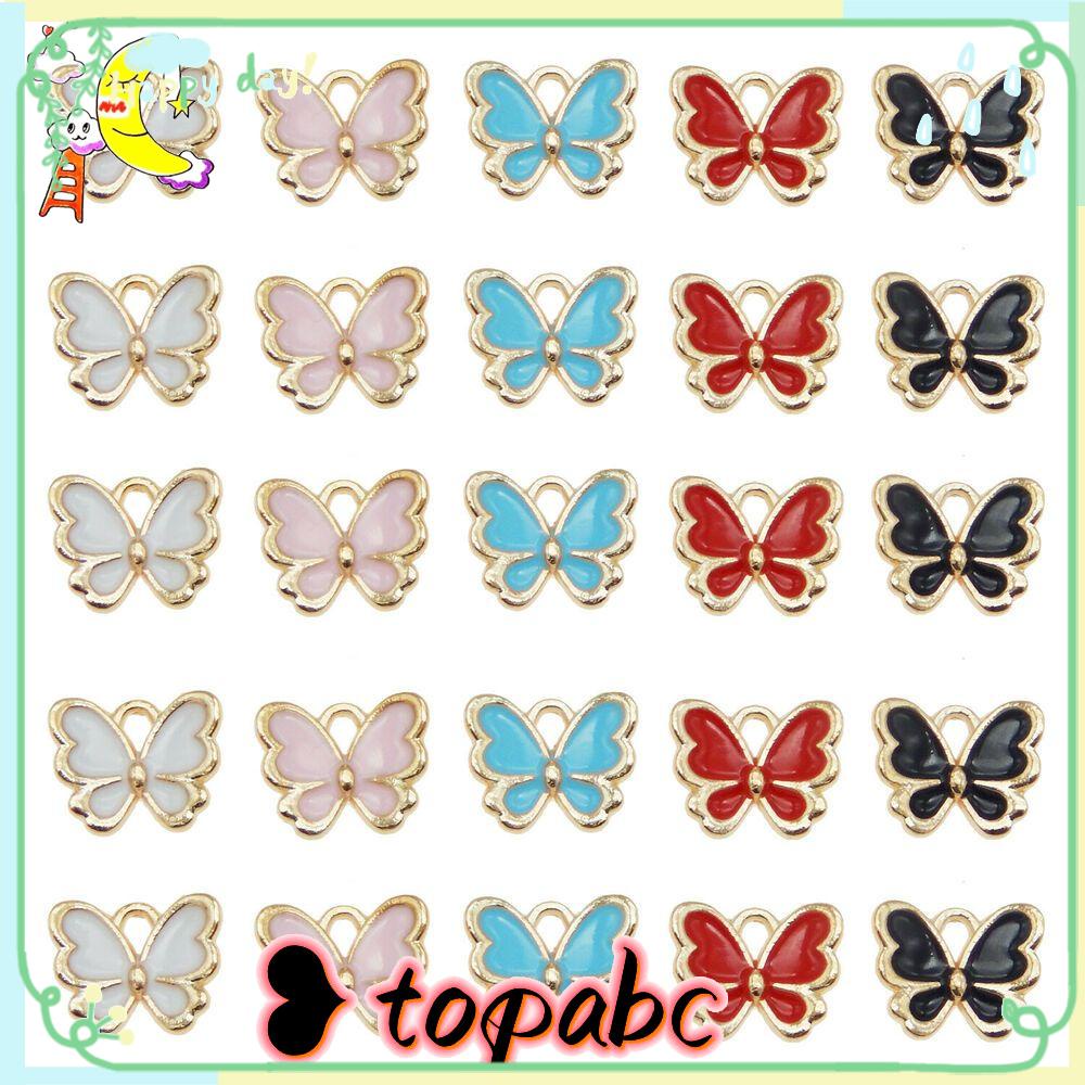 Top 10PCS Butterfly Charms Hadiah Temuan Kalung DIY Aksesoris Alloy Enamel