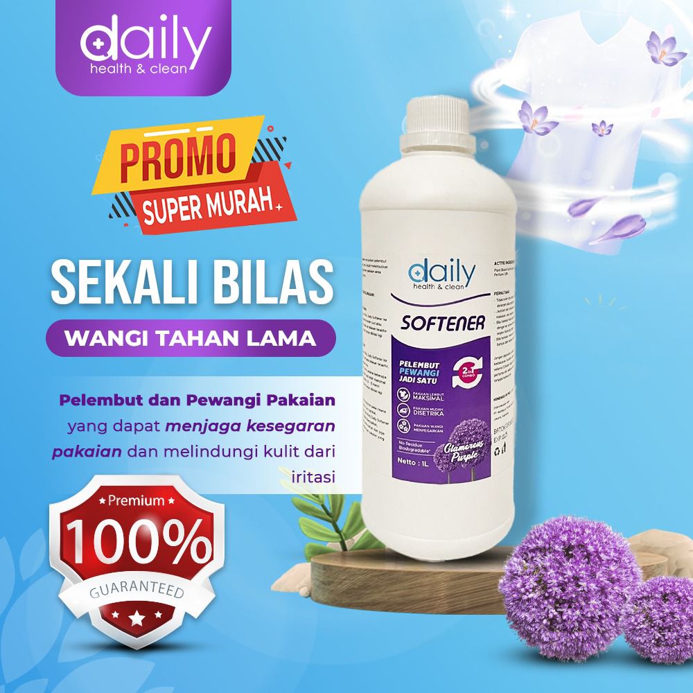 SOFTENER 2IN1 PEWANGI DAN PELEMBUT PAKAIAN 1 LITER  DAILY SOFTENER CHERRY BLOSSOM