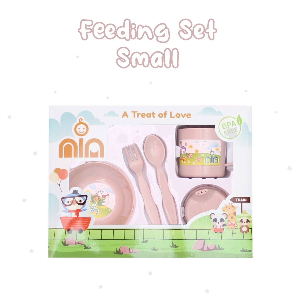 NEW COLOUR !! FEEDING SET NIA SMALL - SET PERALATAN MAKAN BAYI NIA BPA FREE