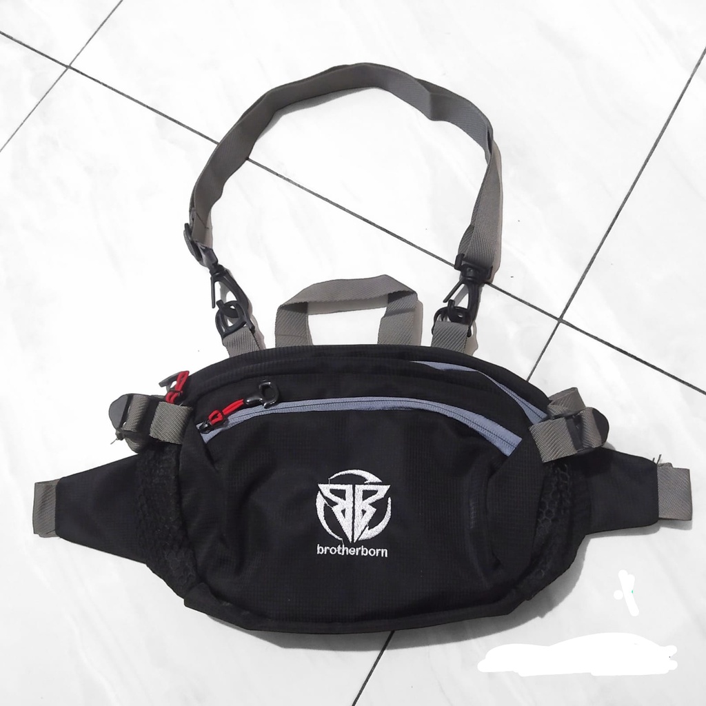 Tas Outdoor Selempang pria Gunung dua tali bisa Waistbag pinggang dan bahu