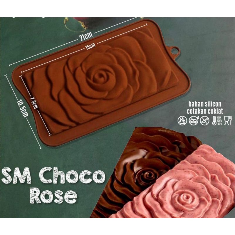 SM Choco Rose / Silicone Mold Coklat / Cetakan Silikon Coklat Puding