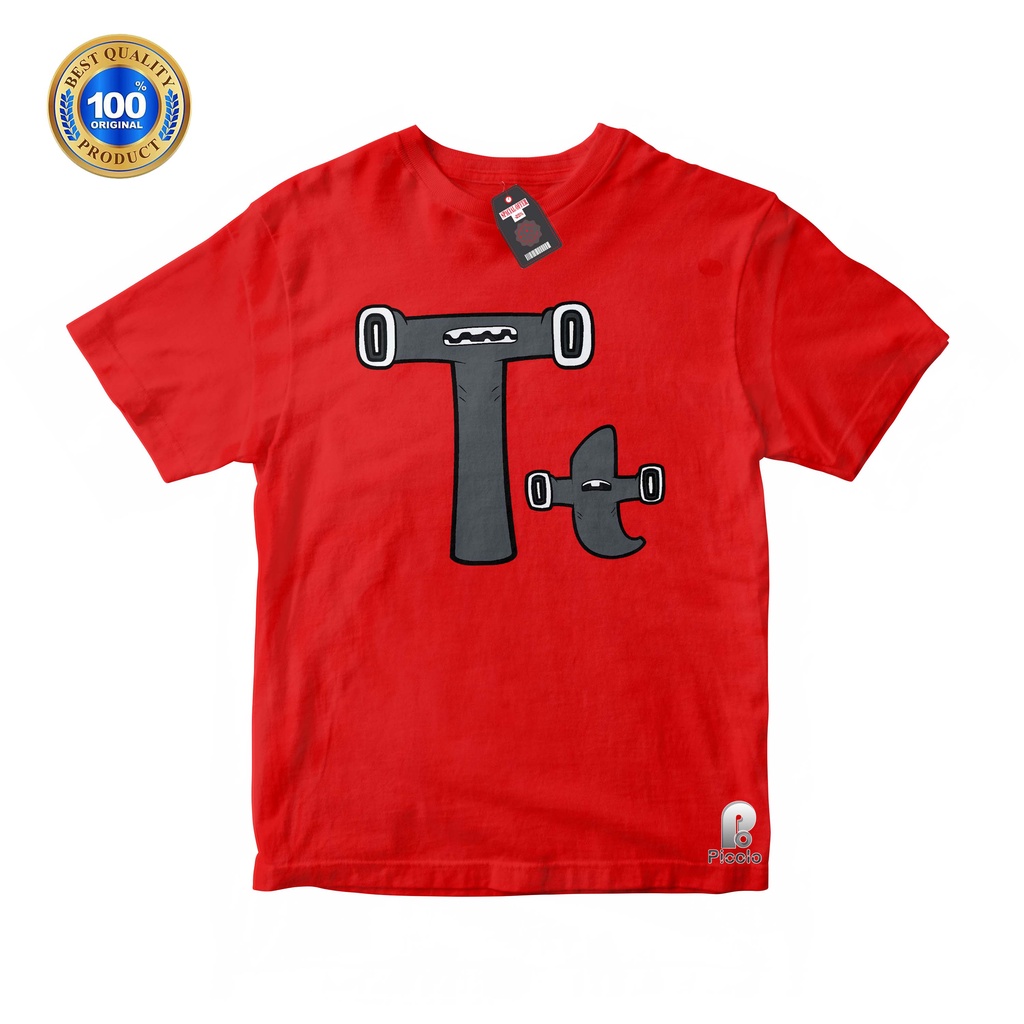 BAJU ANAK KAOS ATASAN ANAK HURUF T ALPHABET LORE UNISEX Bahan COTTUN (FREE NAMA)