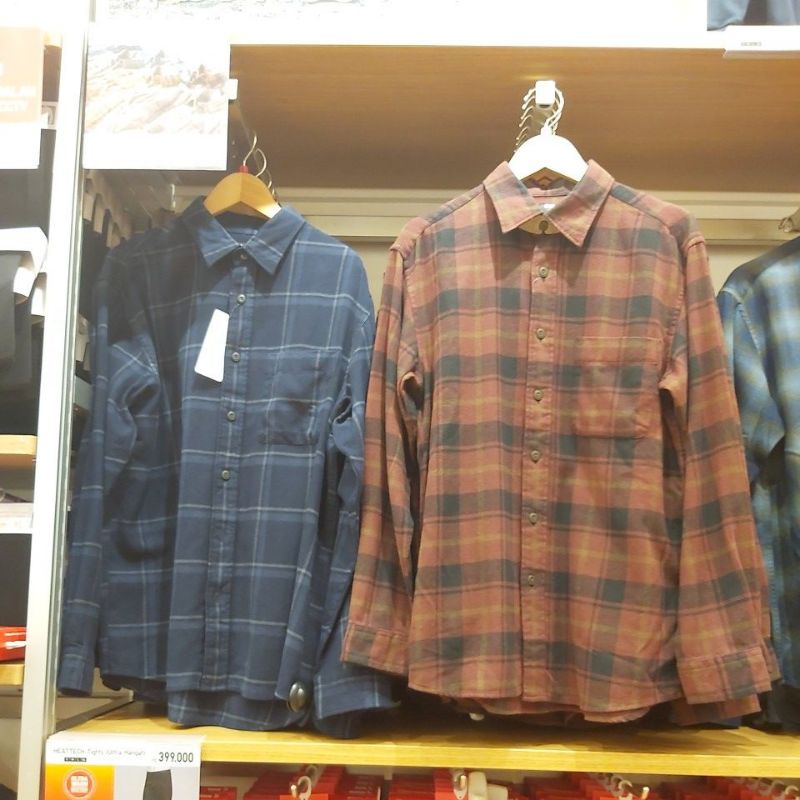 kemeja flanel pria uniqlo