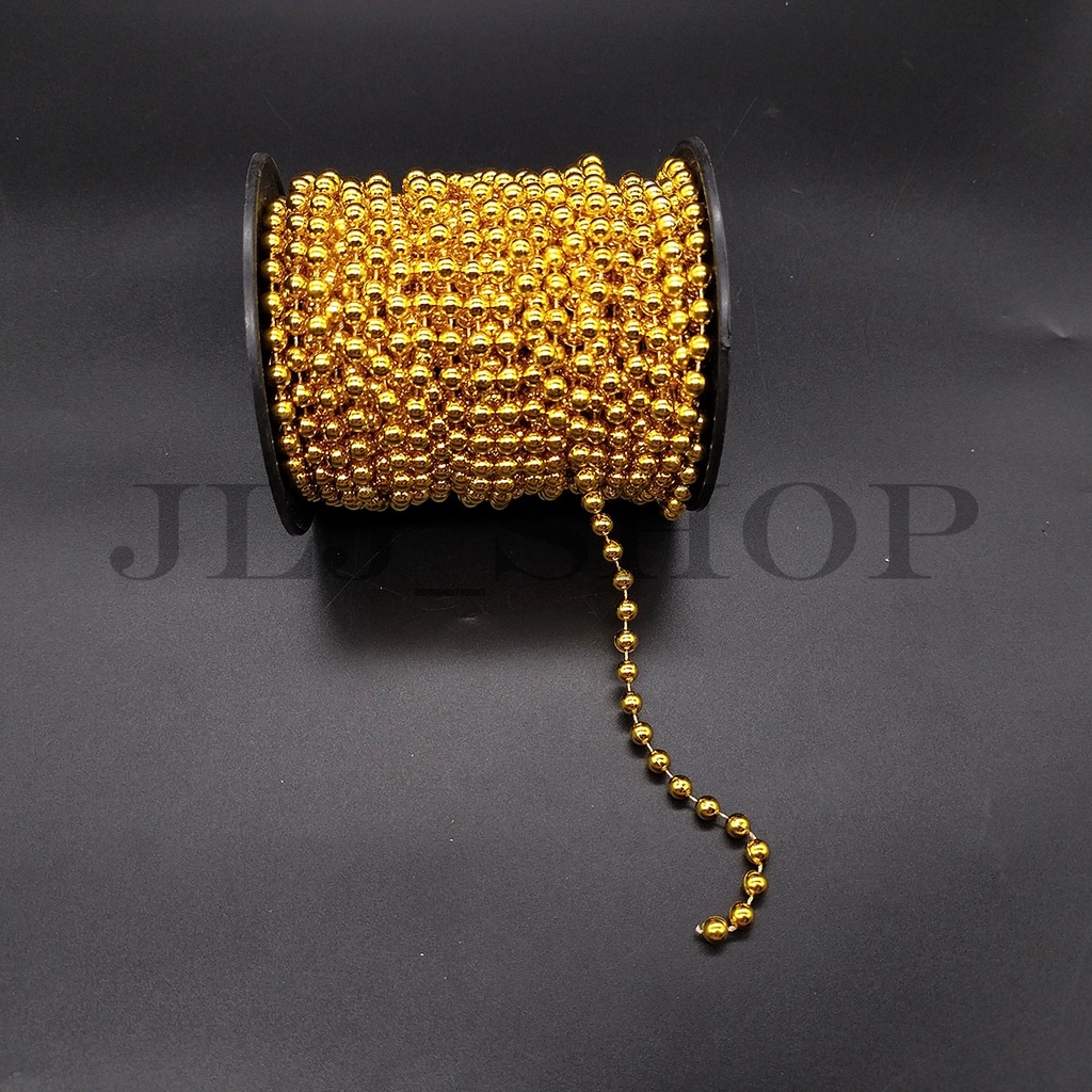 Mote lada renteng gold / silver 6mm (harga per rol)