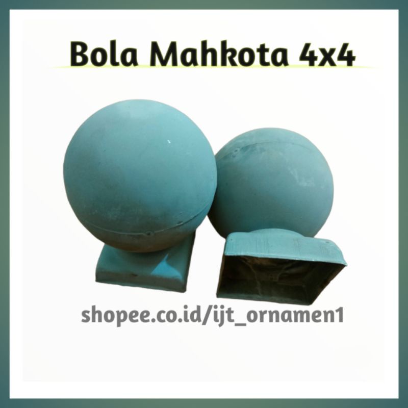 Ornamen Pagar Besi Mahkota Bola 4x4 inch