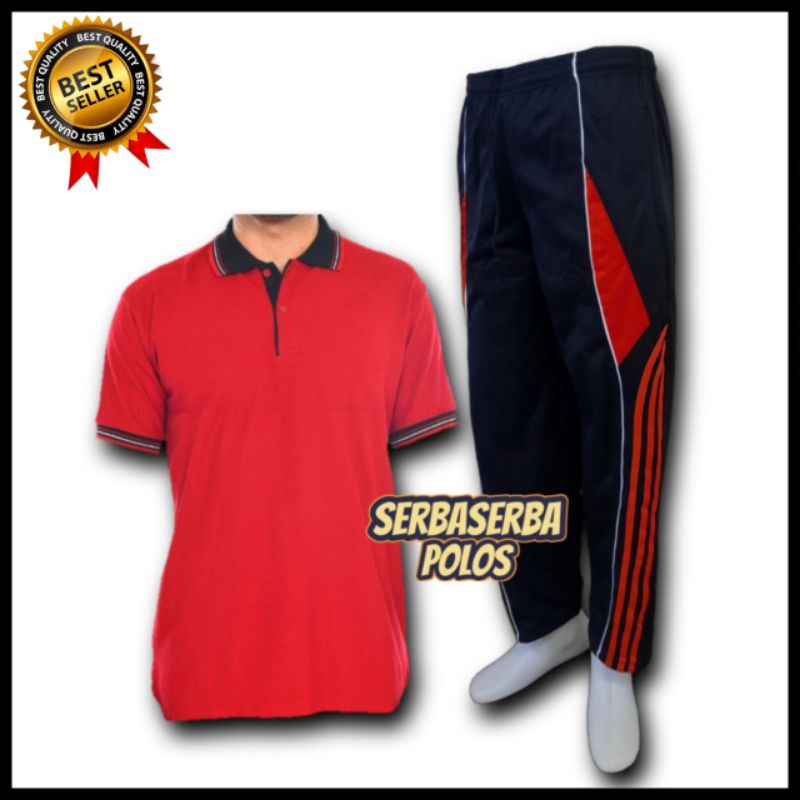 SETELAN TRENING OLAHRAGA KAOSKERAH STELAN/SERAGAM OLAHRAGA LENGAN PENDEK/KAOS KERAH