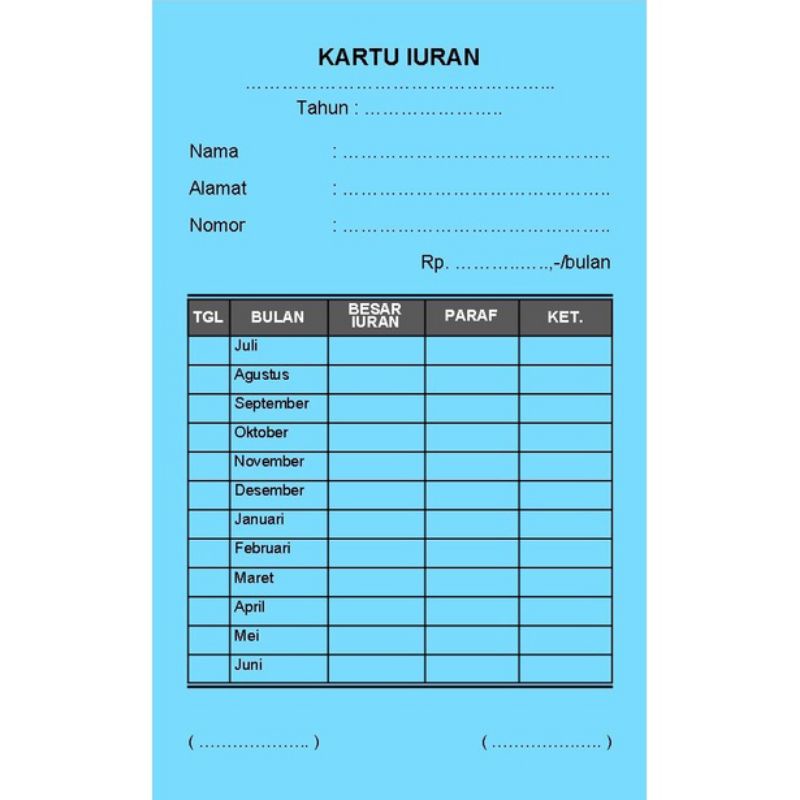 

kartu pembayaran - kartu infaq - kartu tabungan - kartu paket lebaran - kartu pinjaman koperasi