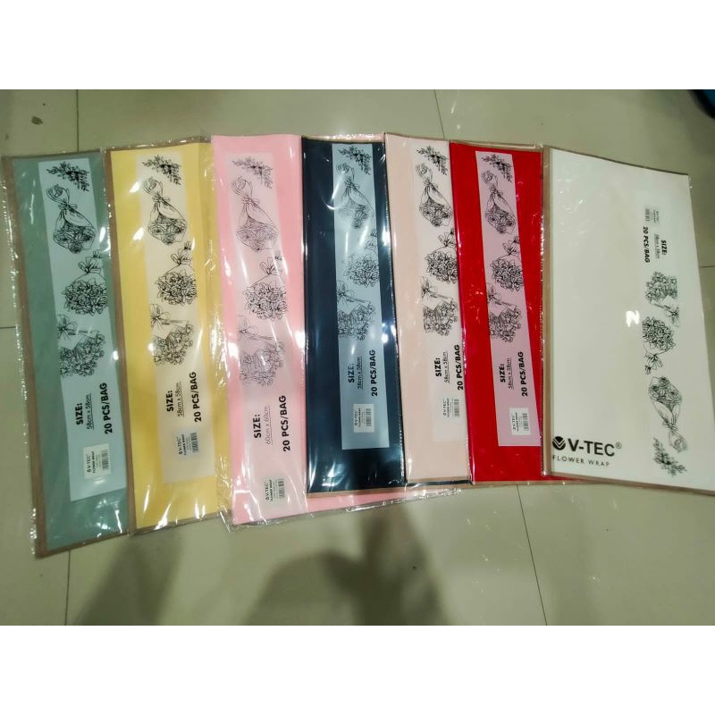 

(20 lembar) Flower Wrapping Paper List Gold Line/ kertas buket bunga