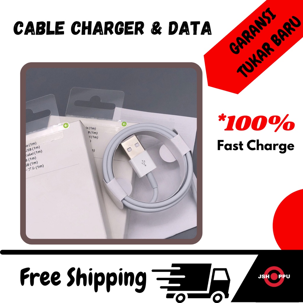 Kabel Charger Fast Charging Fastcharge + Kabel Data IP