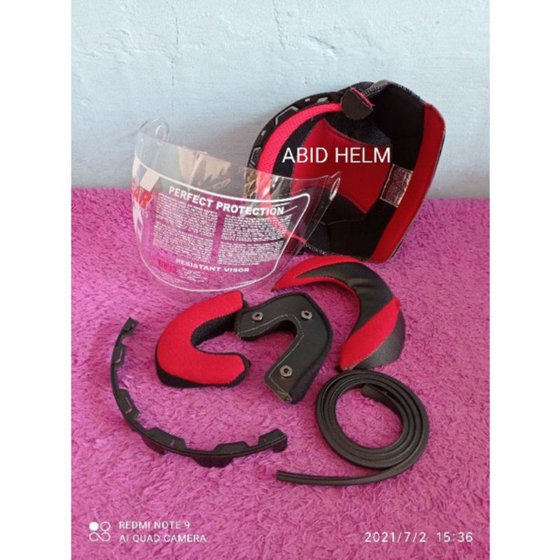 paket Busa helm nhk predator fullset dan kaca visor helm warna clear bening