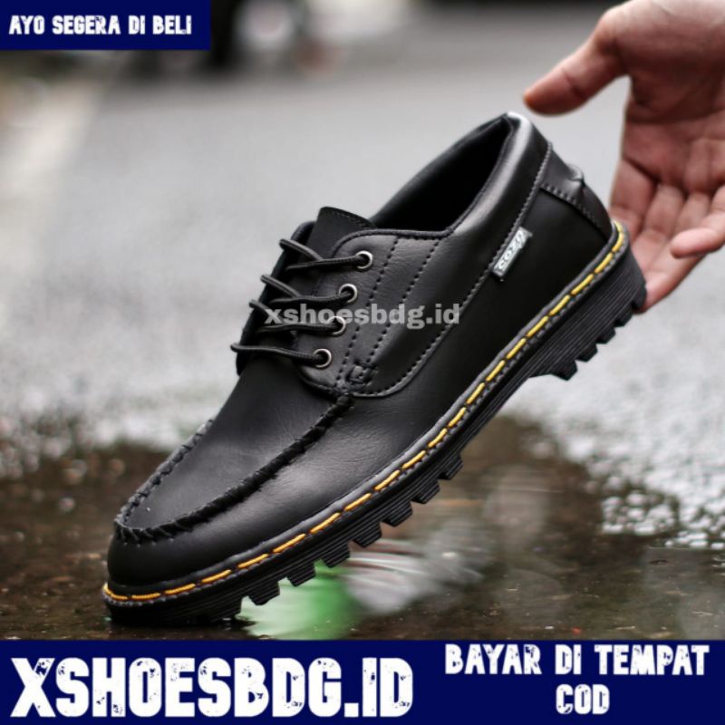 Sepatu Formal Pantofel Docmart Low Boots Kulit Pu Pria Kerja Kuliah Kantor Kondangan