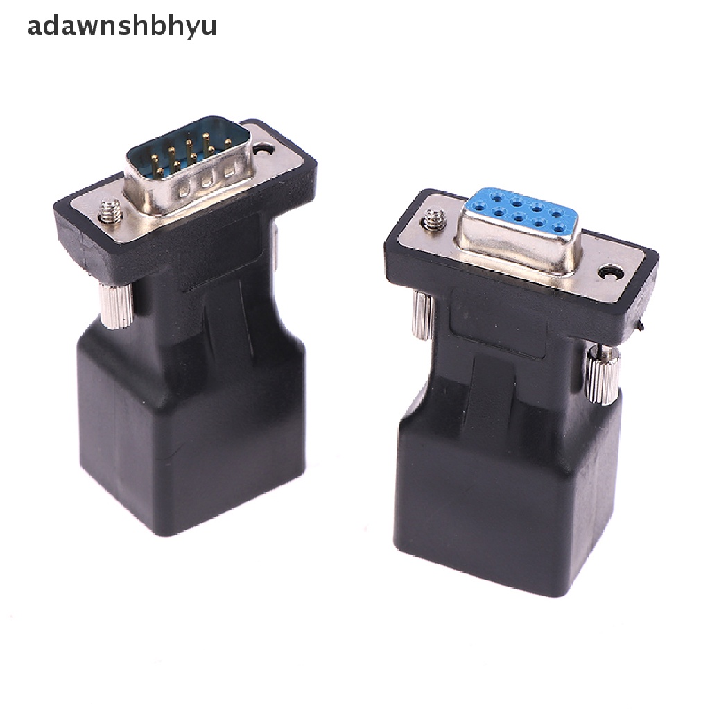 Adawnshbhyu 1Pc DB9 RS232 Male/Female to RJ45 Female Adaptor COM Port to LAN Ethernet Port Converter ID