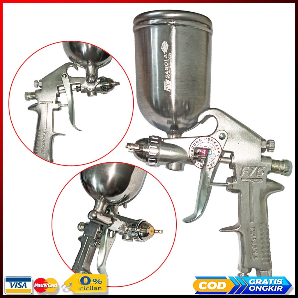 IWA Sagola F75G Spray Gun Tabung Atas 400cc