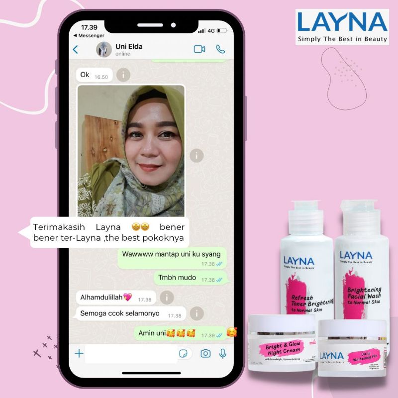 LAYNA SKINCARE !! PAKET LAYNA UNTUK WAJAH YANG SENSITIF / WAJAH KUSAM SUSAH PUTIH / UNTUK WAJAH YANG KERING KUSAM / UNTUK WAJAH YANG GAMPANG IRITASI