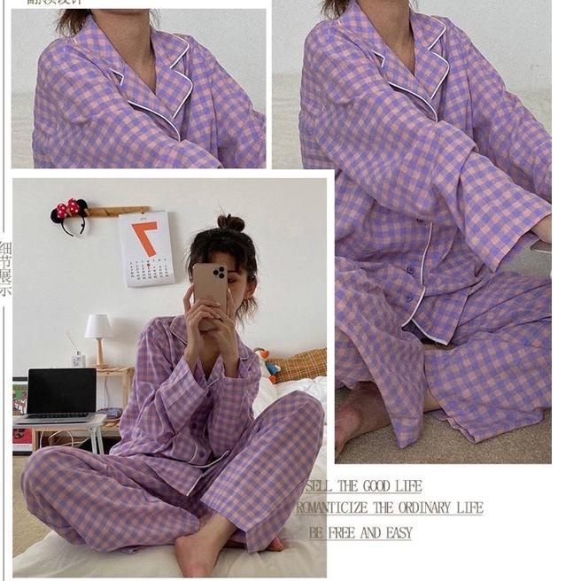 Recomended Piyama Kotak Import Korea Lengan atas panjang Piyama korea Taehyung PP