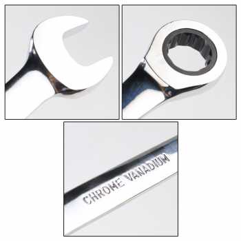 Kunci Pas Ring Ratchet Kombinasi Chrome Vanadium Ukuran 14 17 13 12 10 mm / Kunci Ring Pas Baut Alat Perkakas Tukang Bengkel / Kunci Pas Ring Tekiro Serbaguna Kuat Kokoh Anti Karat Termurah / Kunci Ring Pas Combination Wrench Spanner Kunci Sepeda Motor