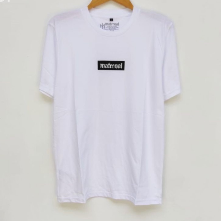 PROMO - Baju Kaos Pria Wanita Putih Brand Maternal Disaster Bahan Combed 30s Size S.M.L.XL Motif Sab