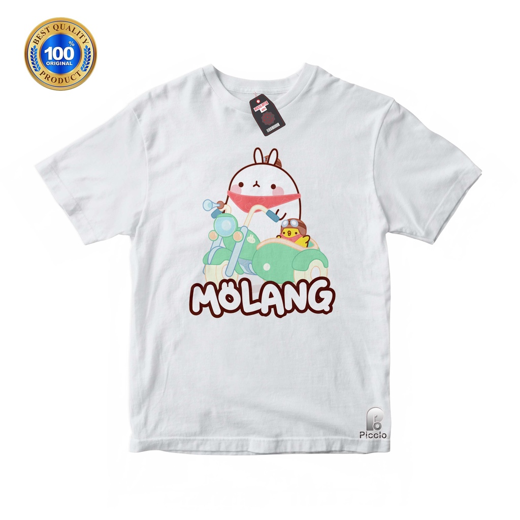 BAJU ANAK KAOS ATASAN ANAK KARAKTER MOLANG UNISEX Bahan COTTUN (FREE NAMA)