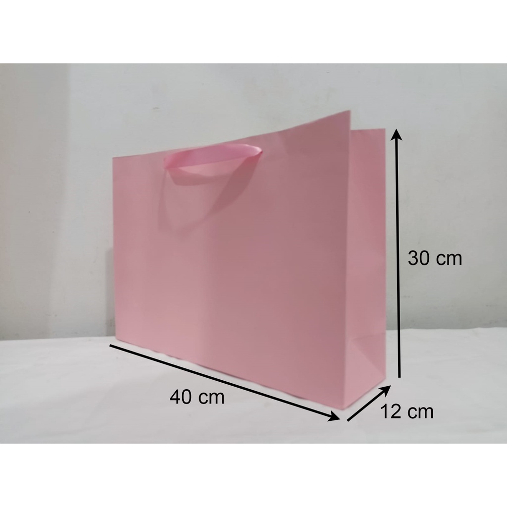 

PaperBag Polos - Buffalo Merah Muda / Pink - 40cm x 12cm x 30cm