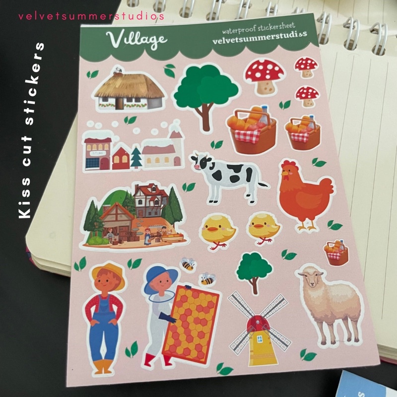 

sticker sheet village kiss cut - velvetsummer