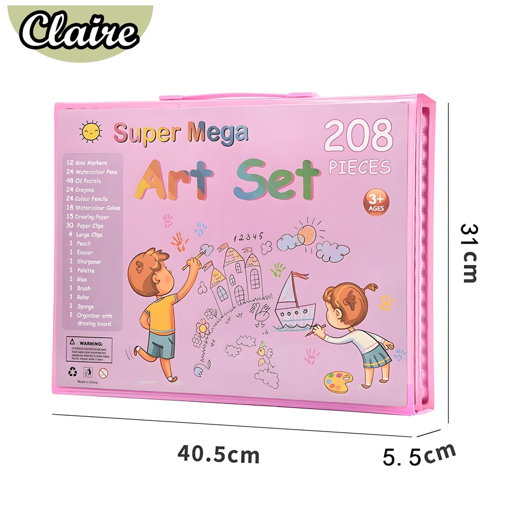 Set Art / Crayon Set 208pcs / Krayon Mewarnai Anak 208pcs / Pensil Warna Set 208pcs