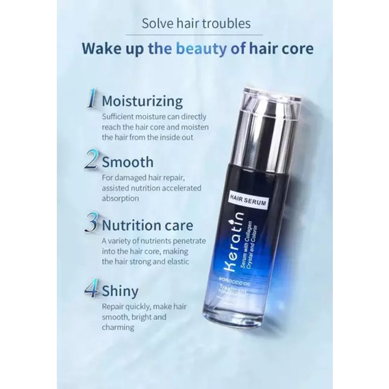 Keratin Hair Serum 80ml | Perawatan Rambut Rusak | Vitamin Treatment biolage opti smooth