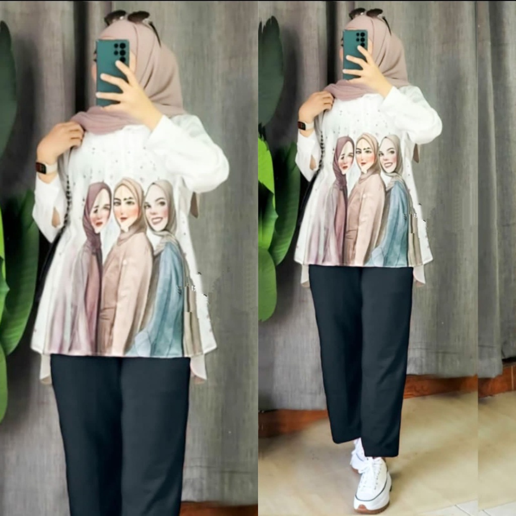 BESTIE SETELAN ONESET WANITA PREMIUM AIRFLOW CRINCKLE DEODORA RAYON