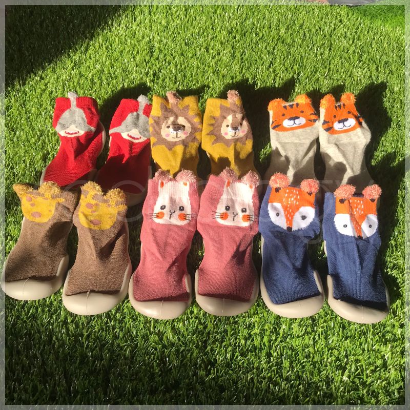 (Min 3pcs @26.000) sepatu bayi sepatu karet boneka 3D skidder sepatu prewalker