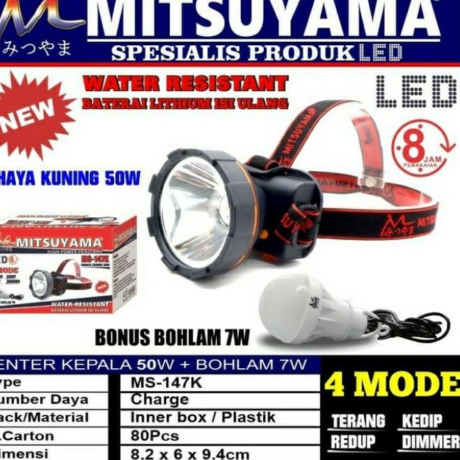 Murah Spesial COD✅Senter Kepala Selam Diving 80 Watt Mitsuyama MS-216P/K / Head Lamp Diving 80Watt / Senter Kepala Mitsuyama MS 216P &amp; MS 216K 80 Watt Ring 88 / SENTER KEPALA SUPER TERANG MS-216P - MS-216K 80 WATT / MS 147P - MS 147K / MS-170P - MS-170K /