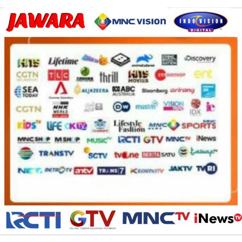 Paket Jawara Cling Mnc Vision Indo Vision Top Vision Oke Vision kvision Top Family Starter Mini Pack Rcti Global Jowo Bein Sports Tv box Receiver