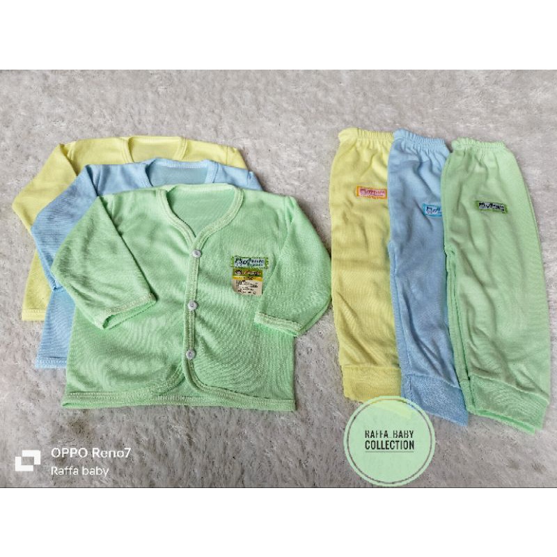 paket hemat isi 18pcs/9stel baju+celana full warna polos bordir