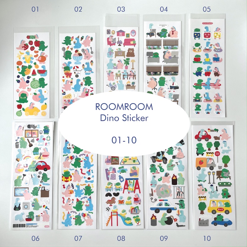 

ROOMROOM - Dino Sticker 01-10 (Imported from Korea, Original)