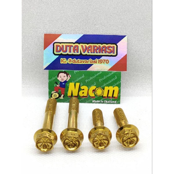 NACOM Paketan: Pegangan Knalpot + Baut Arm ke Mesin NOUVO