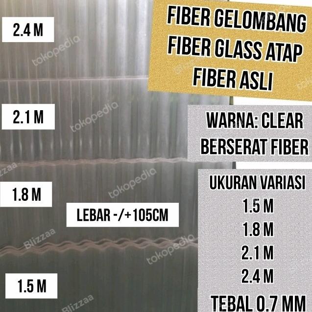 Fiber Glass Atap / Fiber Gelombang / Fiber Glass Anti UV Anti Bocor