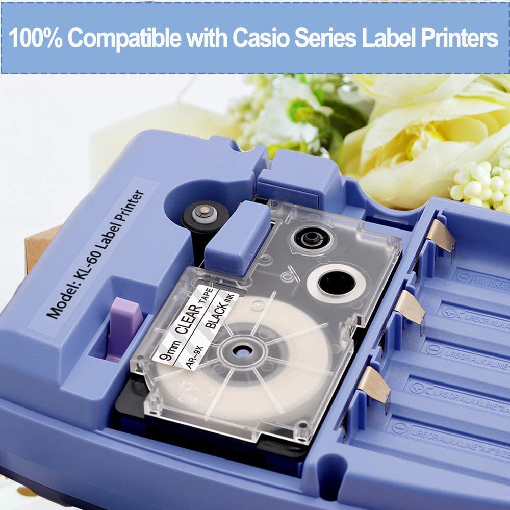 Label Casio Tape Catridge K-Label / P-Label Compatible Catridge XR-9X XR-9WE XR-9RD XR-9BU XR-9YW XR-9GN XR-9ABK XR-9 XR-12 XR-18 Printer Casio 9mm 12mm