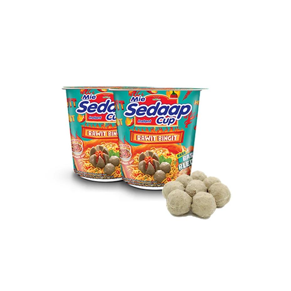 

Sedaap Mie Cup Bakso Bleduk 77gr x2 Free Masker