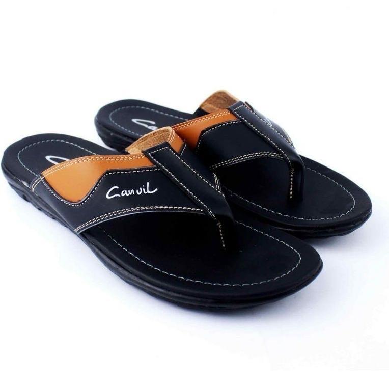 ツ Sandal Jepit Pria / Sandal Kulit / Sandal Pria / Sendal Casual Pria CARVIL Original 100% Import Te