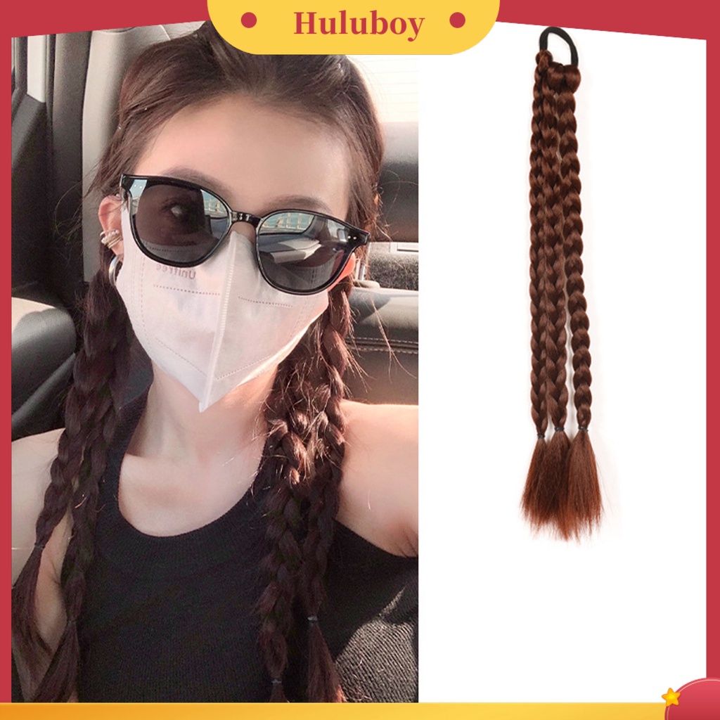 Rambut Palsu Ponytail Kepang Bahan Silk Suhu Tinggi Untuk Wanita