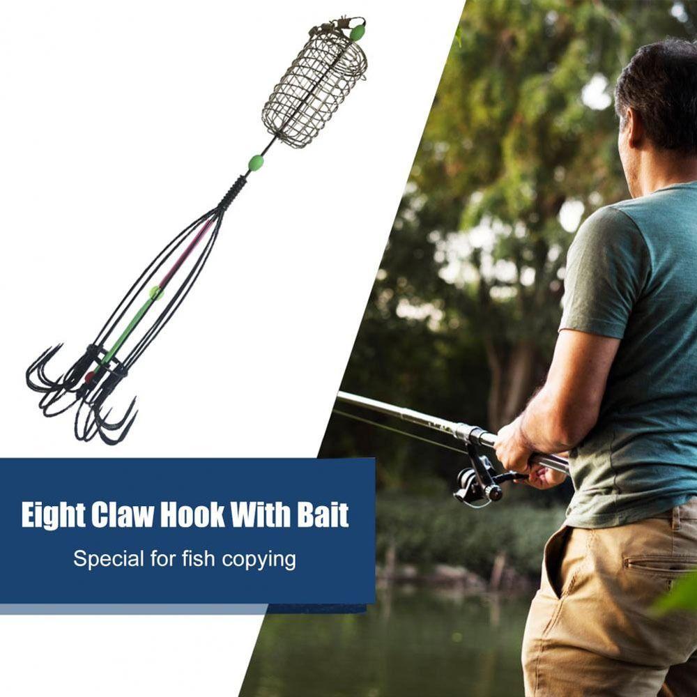 Lanfy Delapan Cakar Kait Aksesoris Fishing Tackle Anti Gantung Alat Pancing Kail Umpan Lempar Delapan Cakar Gantung Fish Hook Cage