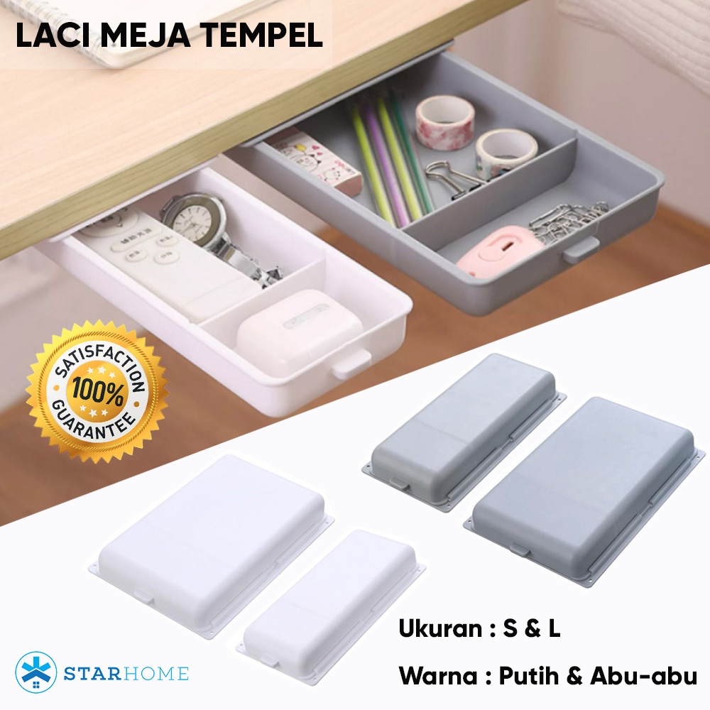 Laci Tempel Organizer Meja Kotak Laci Meja Tempel Tempat Penyimpanan Bawah Meja