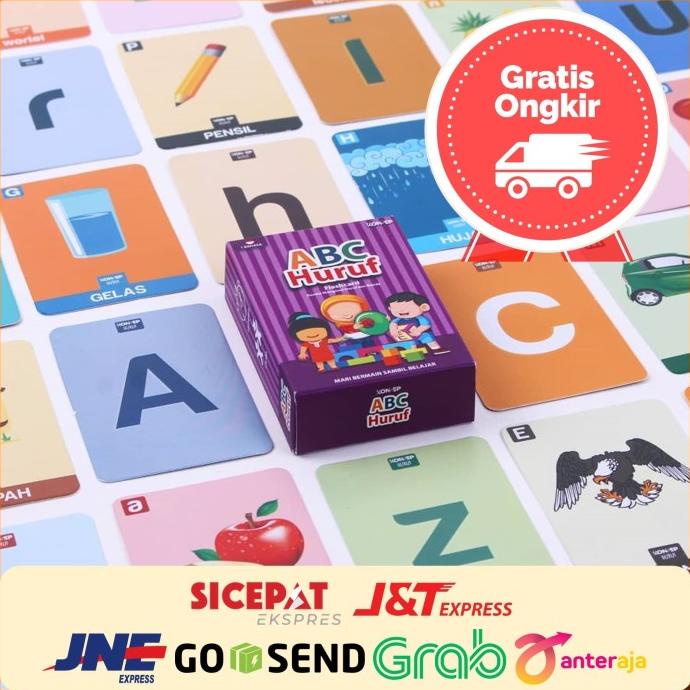 Flashcard ABC Huruf - Mainan Edukasi Anak Alfabet - Kartu Pintar Abjad