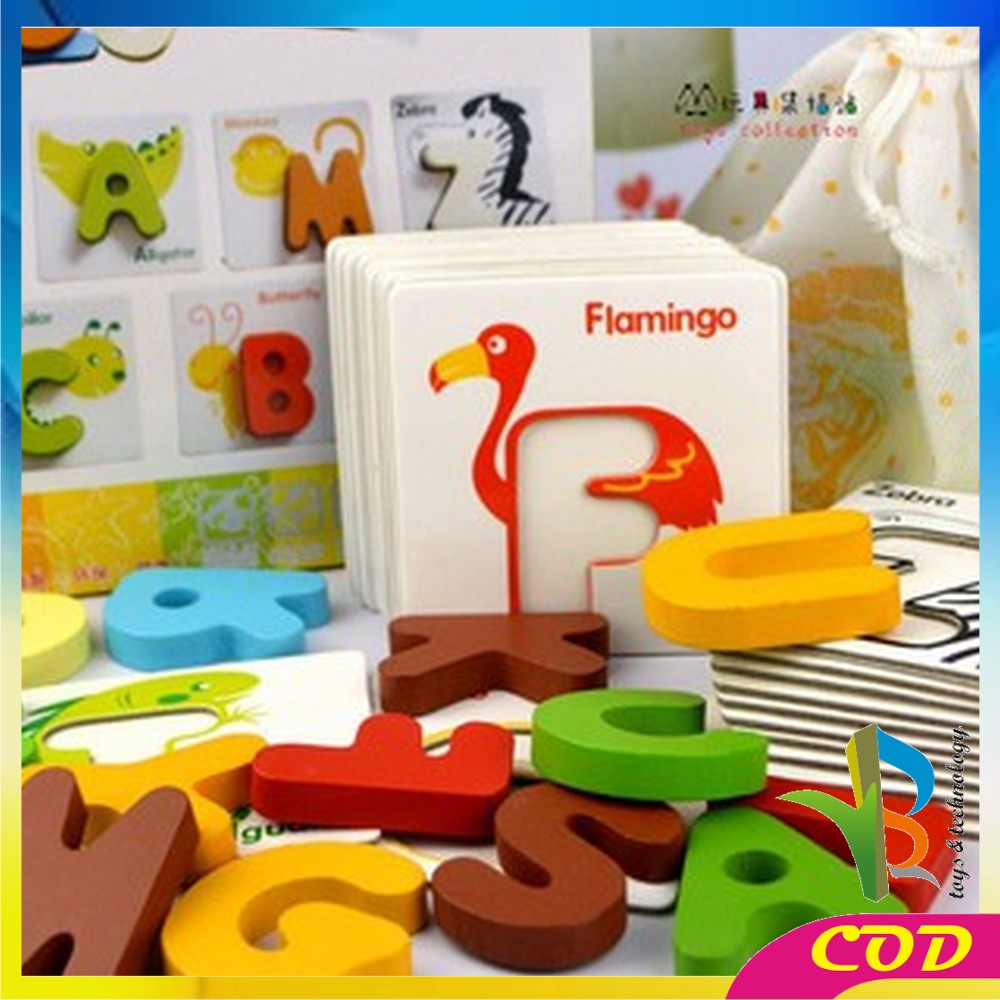 RB-M273 Mainan Puzzle Kayu BRITISH CARD Anak / Belajar Mainan Huruf dan Angka / Kartu Alphabet Huruf Angka Alfabet Kayu Edukasi