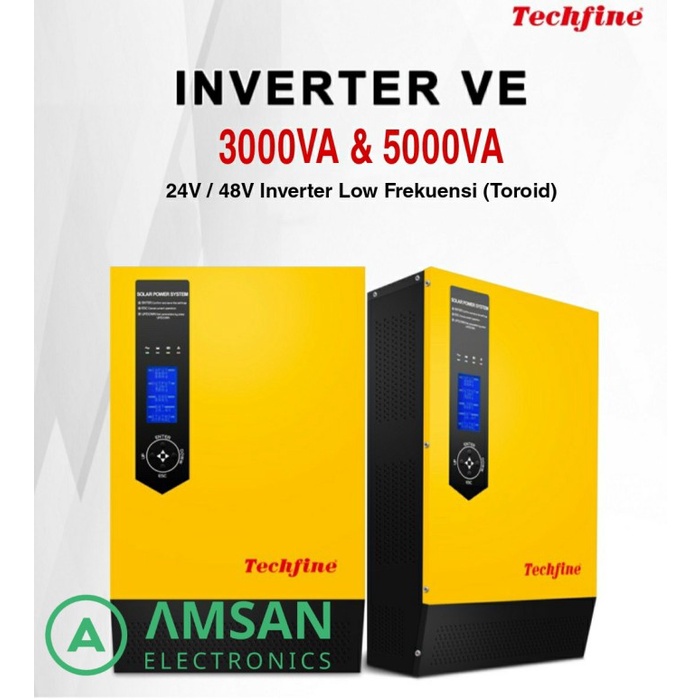 Tokochitrae- Techfine Inverter Hybrid 3Kva Low Frekuensi 24V 48V Lf Trafo Mppt 60A