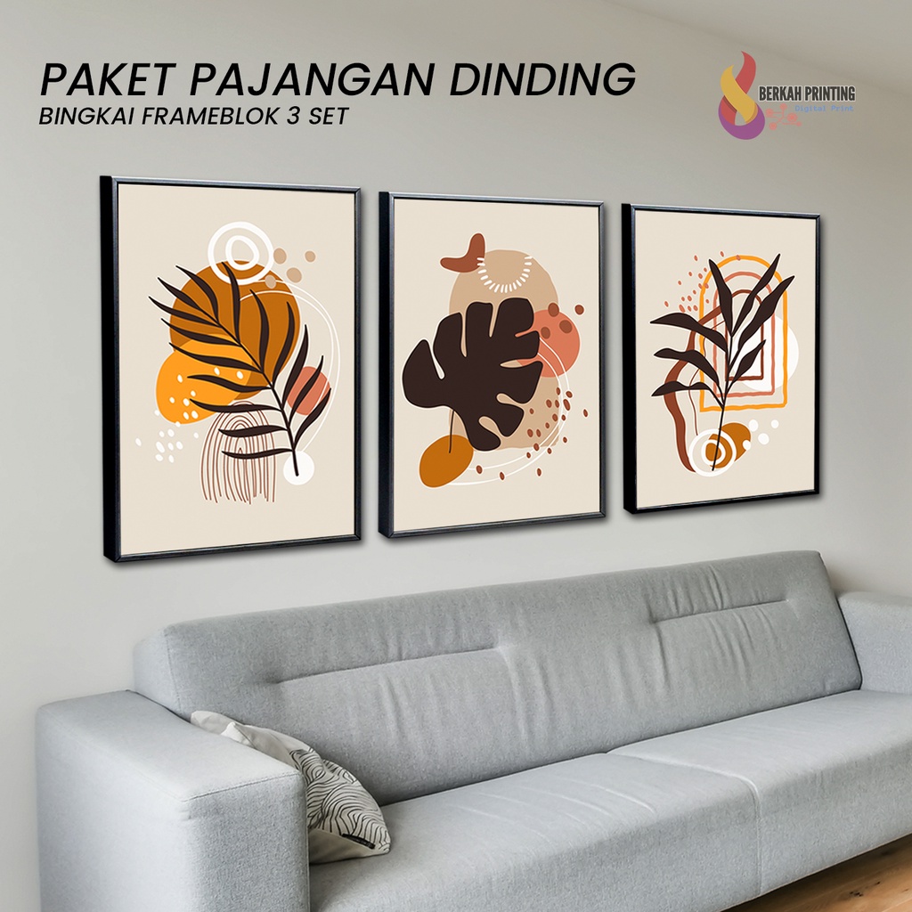 Wall Decor Aesthetic Pajangan Dinding Ruang Tamu Hiasan Kamar Cetak Bingkai Poster Besar Bunga Peman