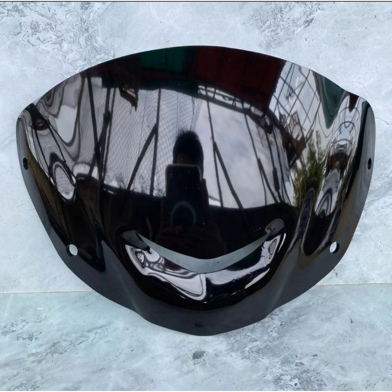 Visor 125zr 125z bahan full akrilik warna hitam kilap universal pnp yamaha 125z 125zr