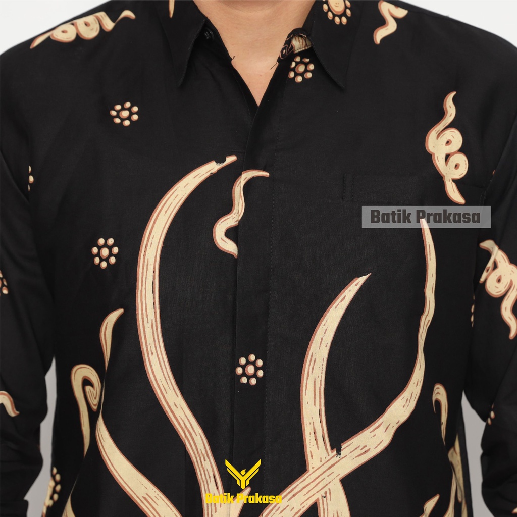 Kemeja Batik Prakasa Motif Bhumi Ashwin Slimfit Lengan Panjang Batik Solo