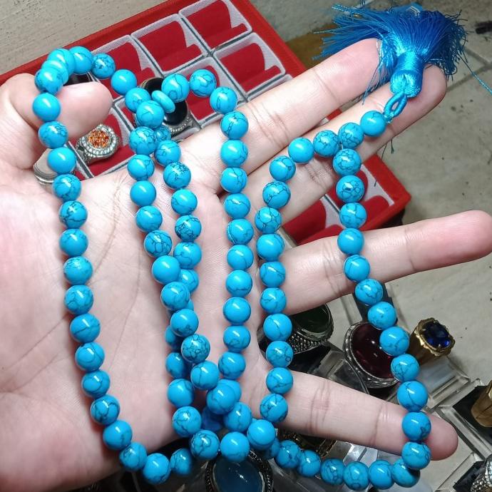 tasbeh batu pirus biru