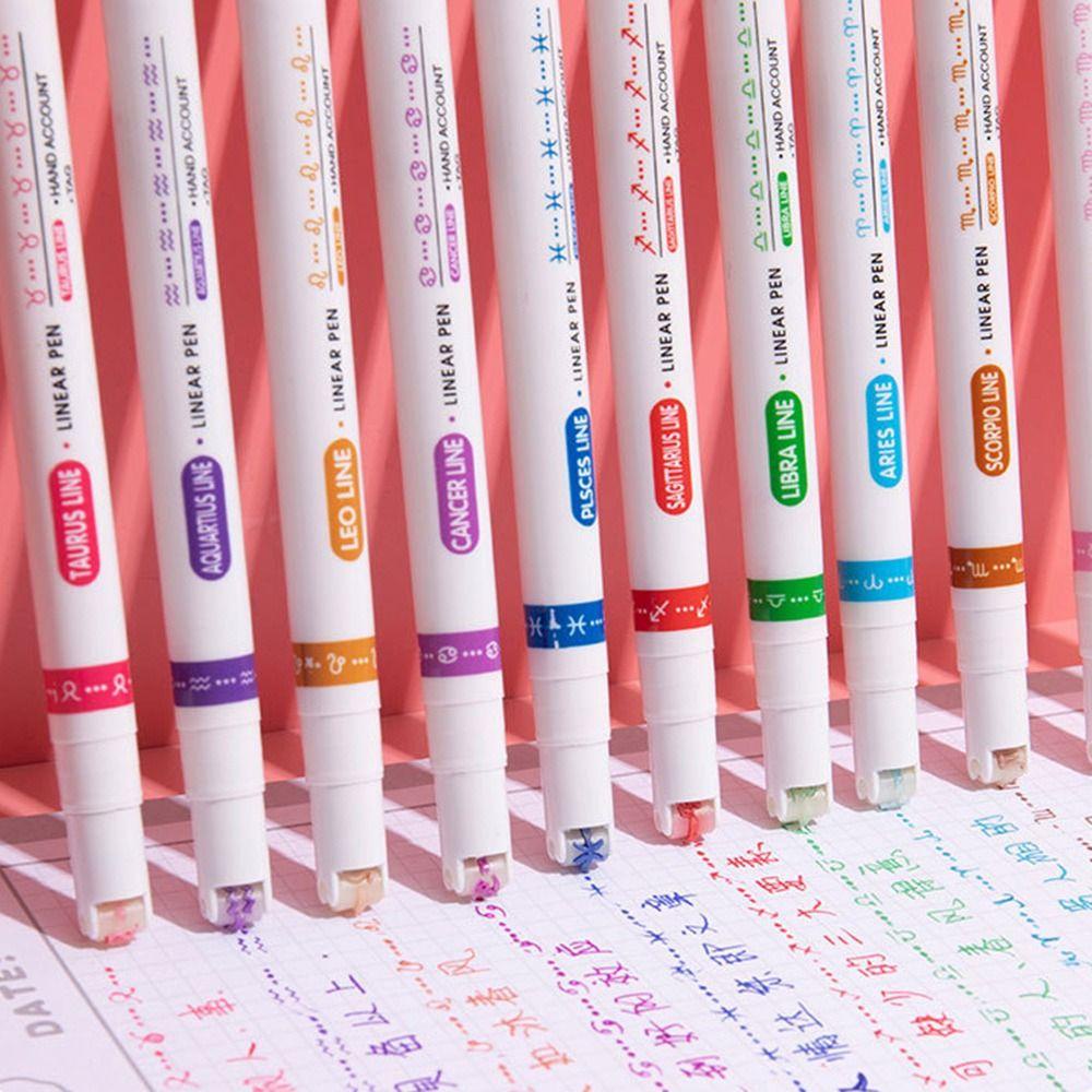 R-flower 3/6 /12Pcs Curve Stabilo Pen Alat Gambar Graffiti Curve Line Constellation Stabilo Terintegrasi Warna