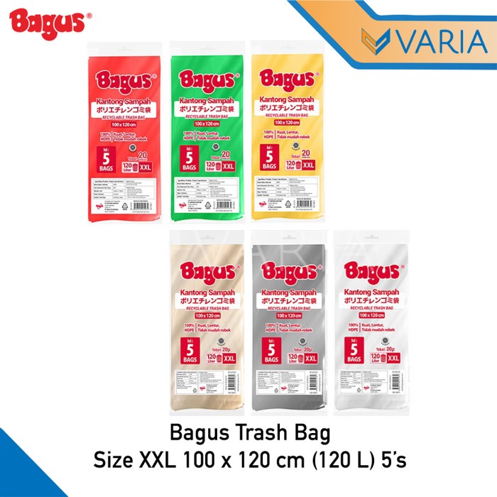 Bagus Kantong Sampah XXL 100 x 120 cm 120 L 5'S Recyclable Trash Bag